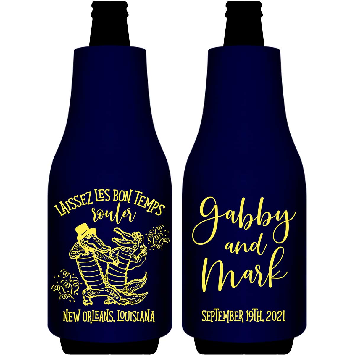 Laissez Les Bon Temps Rouler 1A Foldable Bottle Sleeve Koozies Wedding Gifts for Guests