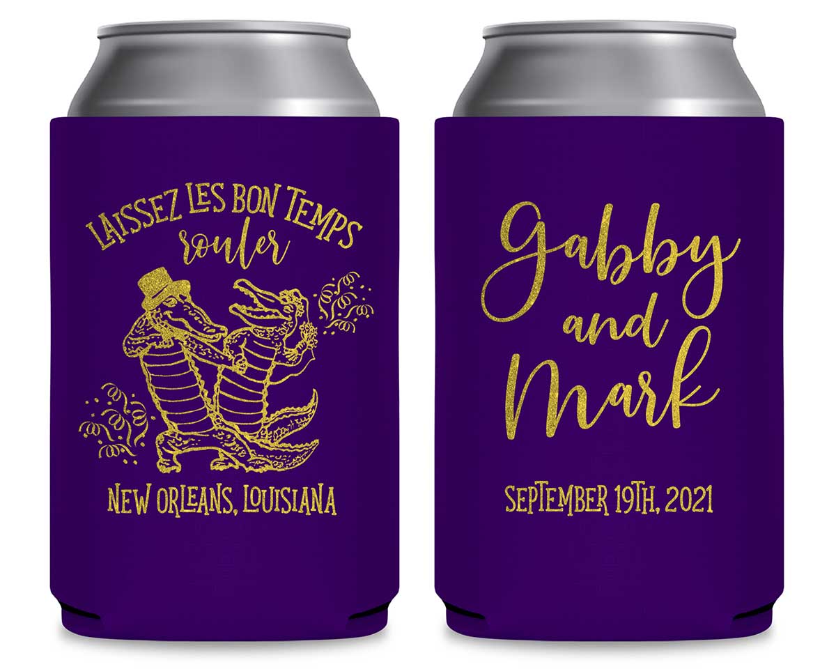 Laissez Les Bon Temps Rouler 1A Foldable Can Koozies Wedding Gifts for Guests