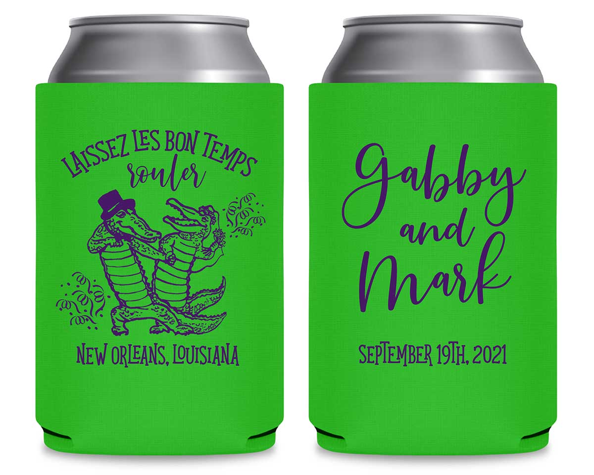 Laissez Les Bon Temps Rouler 1A Foldable Can Koozies Wedding Gifts for Guests