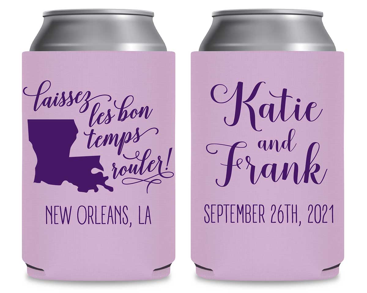 Laissez Les Bon Temps Rouler 2A Foldable Can Koozies Wedding Gifts for Guests