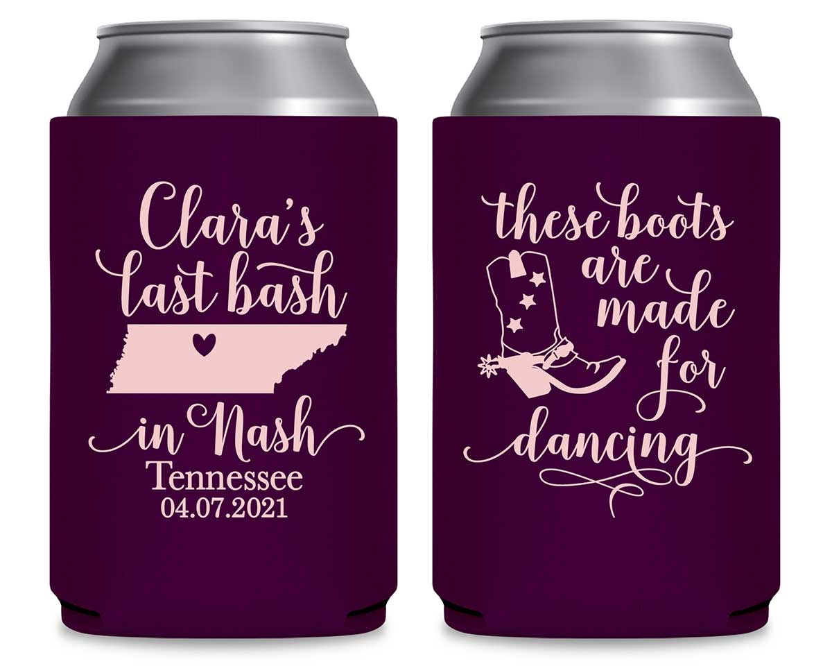 Last Bash In Nash 2A Foldable Can Koozies Wedding Gifts for Guests