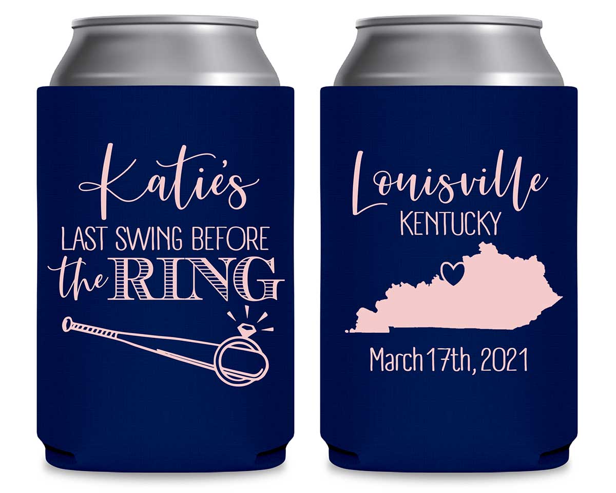 Last Swing Before The Ring 1A Any Map Foldable Can Koozies Wedding Gifts for Guests