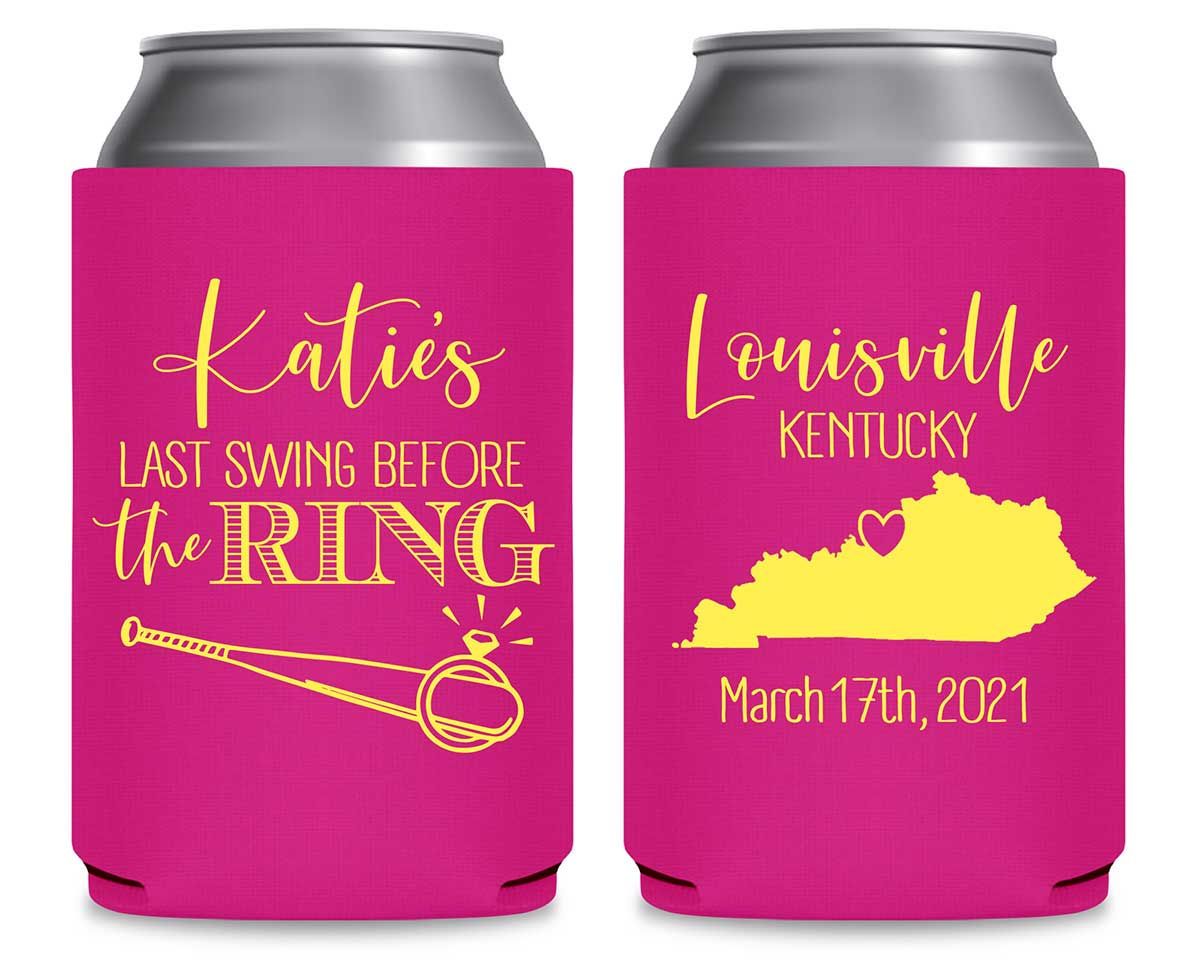 Last Swing Before The Ring 1A Any Map Foldable Neoprene Can Koozies Wedding Gifts for Guests
