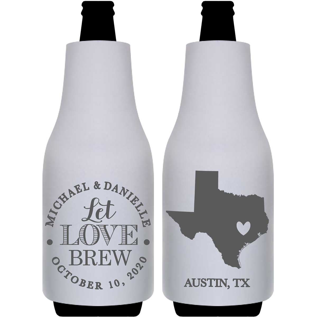 Let Love Brew 3B Any Map Foldable Bottle Sleeve Koozies Wedding Gifts for Guests