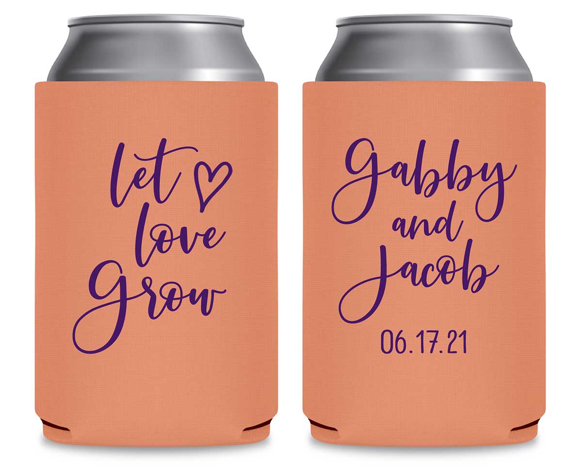 Let Love Grow 1A Foldable Can Koozies Wedding Gifts for Guests