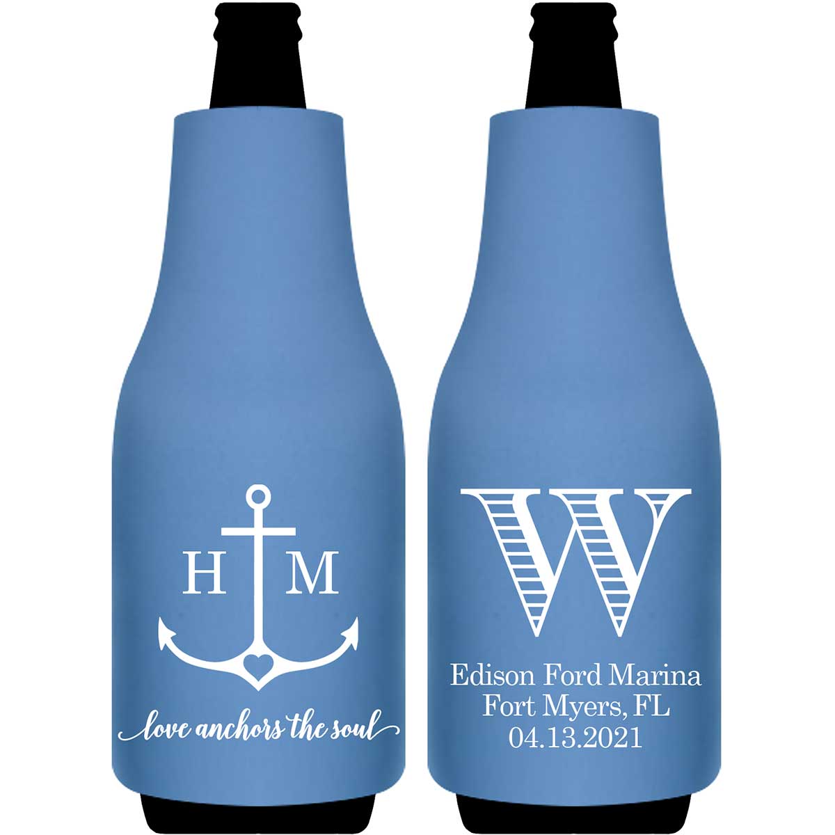 Love Anchors The Soul 2A Foldable Bottle Sleeve Koozies Wedding Gifts for Guests