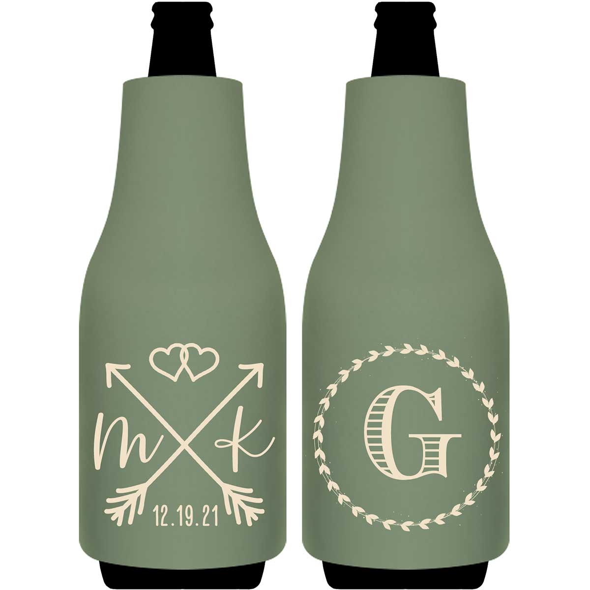 Love Arrows 1A Classic Foldable Bottle Sleeve Koozies Wedding Gifts for Guests