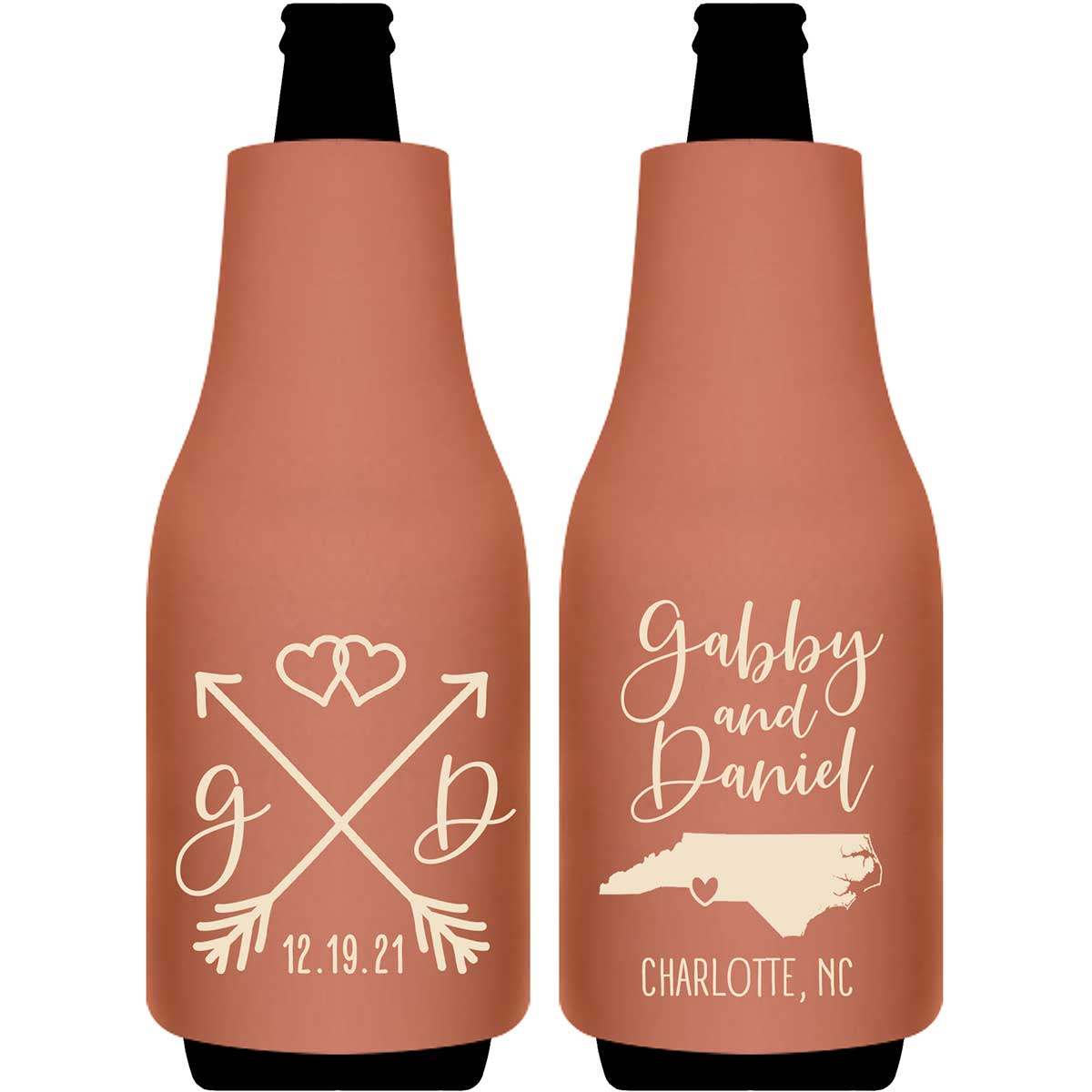 Love Arrows 1B Any Map Foldable Bottle Sleeve Koozies Wedding Gifts for Guests