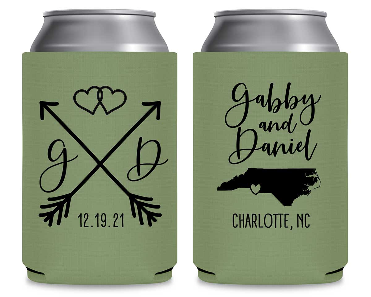 Love Arrows 1B Any Map Foldable Can Koozies Wedding Gifts for Guests