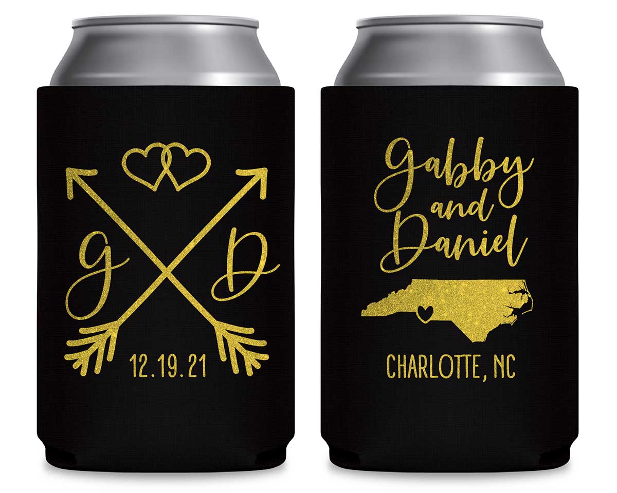 Love Arrows 1B Any Map Foldable Can Koozies Wedding Gifts for Guests