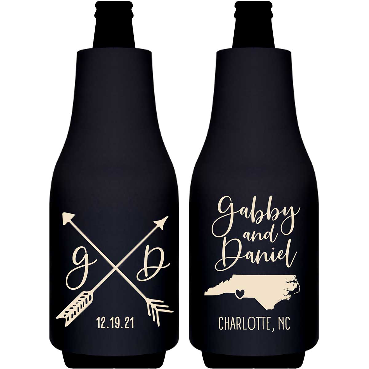 Love Arrows 2B Any Map Foldable Bottle Sleeve Koozies Wedding Gifts for Guests