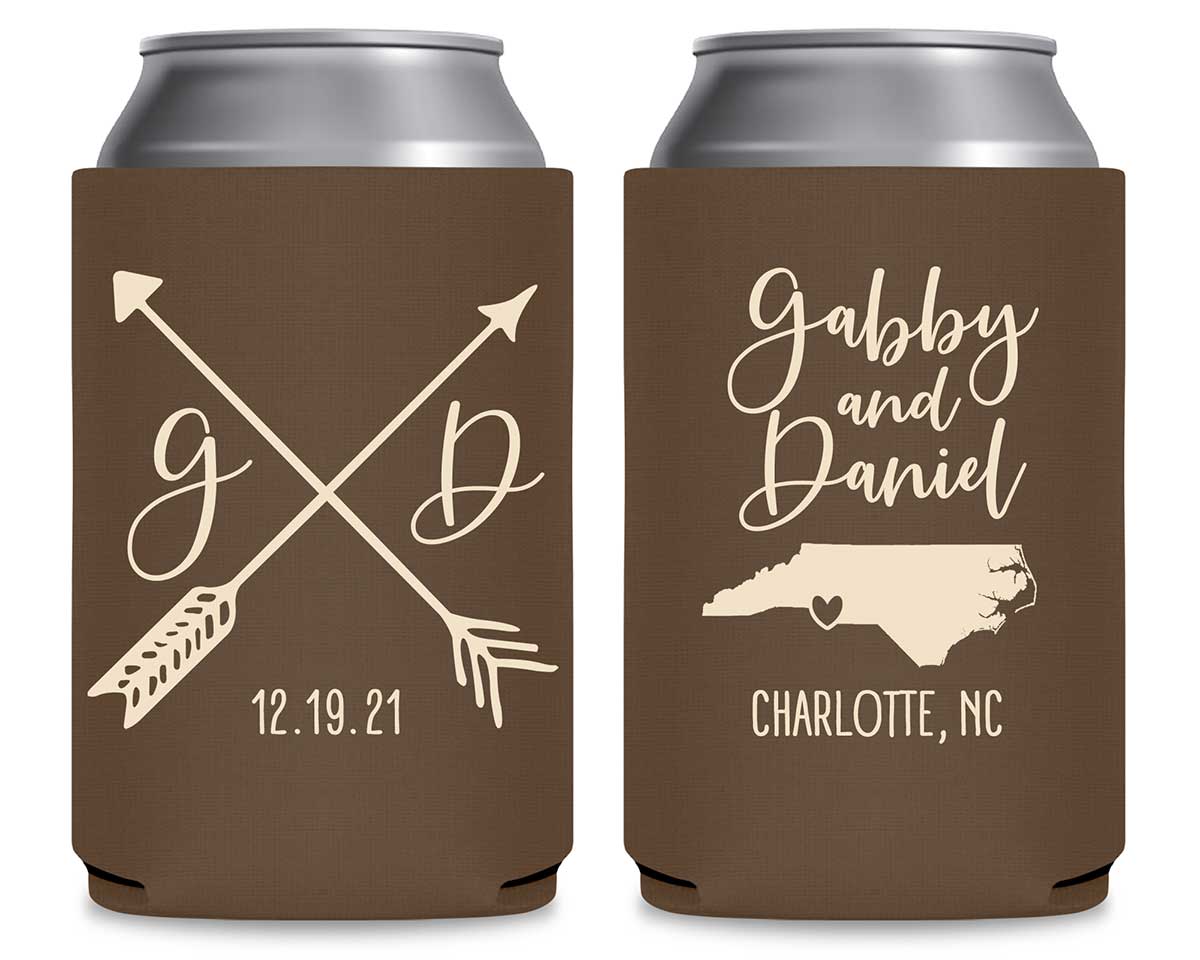 Love Arrows 2B Any Map Foldable Can Koozies Wedding Gifts for Guests