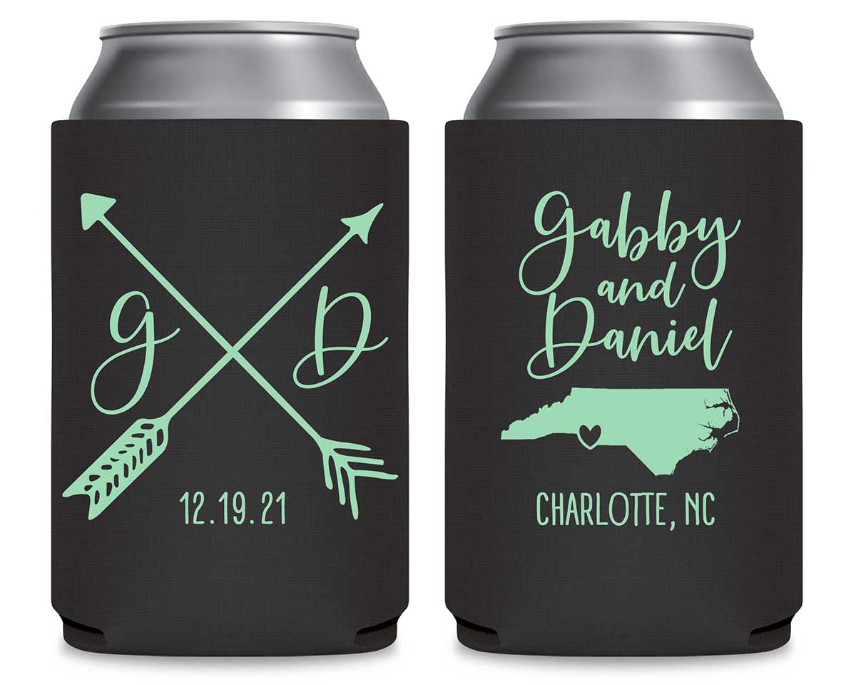 Love Arrows 2B Any Map Foldable Can Koozies Wedding Gifts for Guests