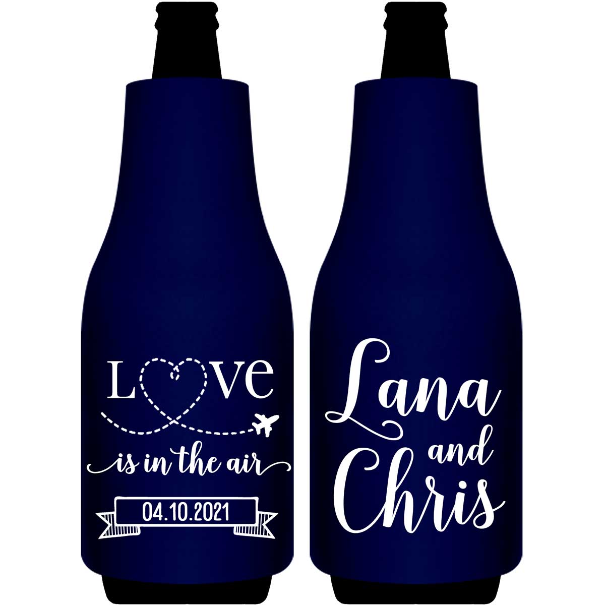 Love Is In The Air 1A Foldable Bottle Sleeve Koozies Wedding Gifts for Guests