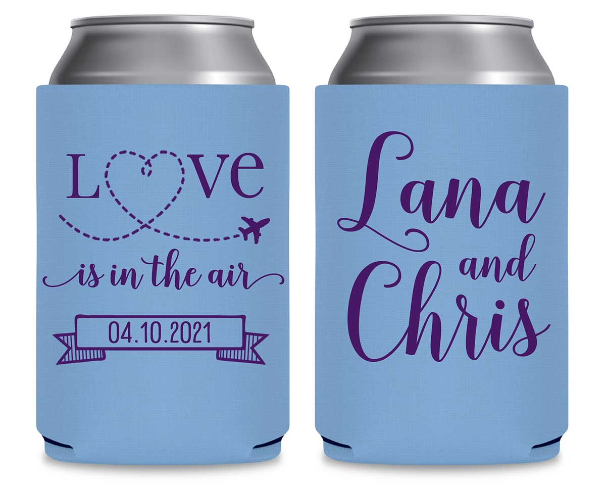 Love Is In The Air 1A Foldable Can Koozies Wedding Gifts for Guests