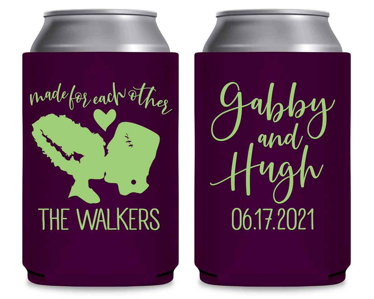 Made For Each Other 1A Frankenstein Foldable Can Koozies Wedding Gifts for Guests