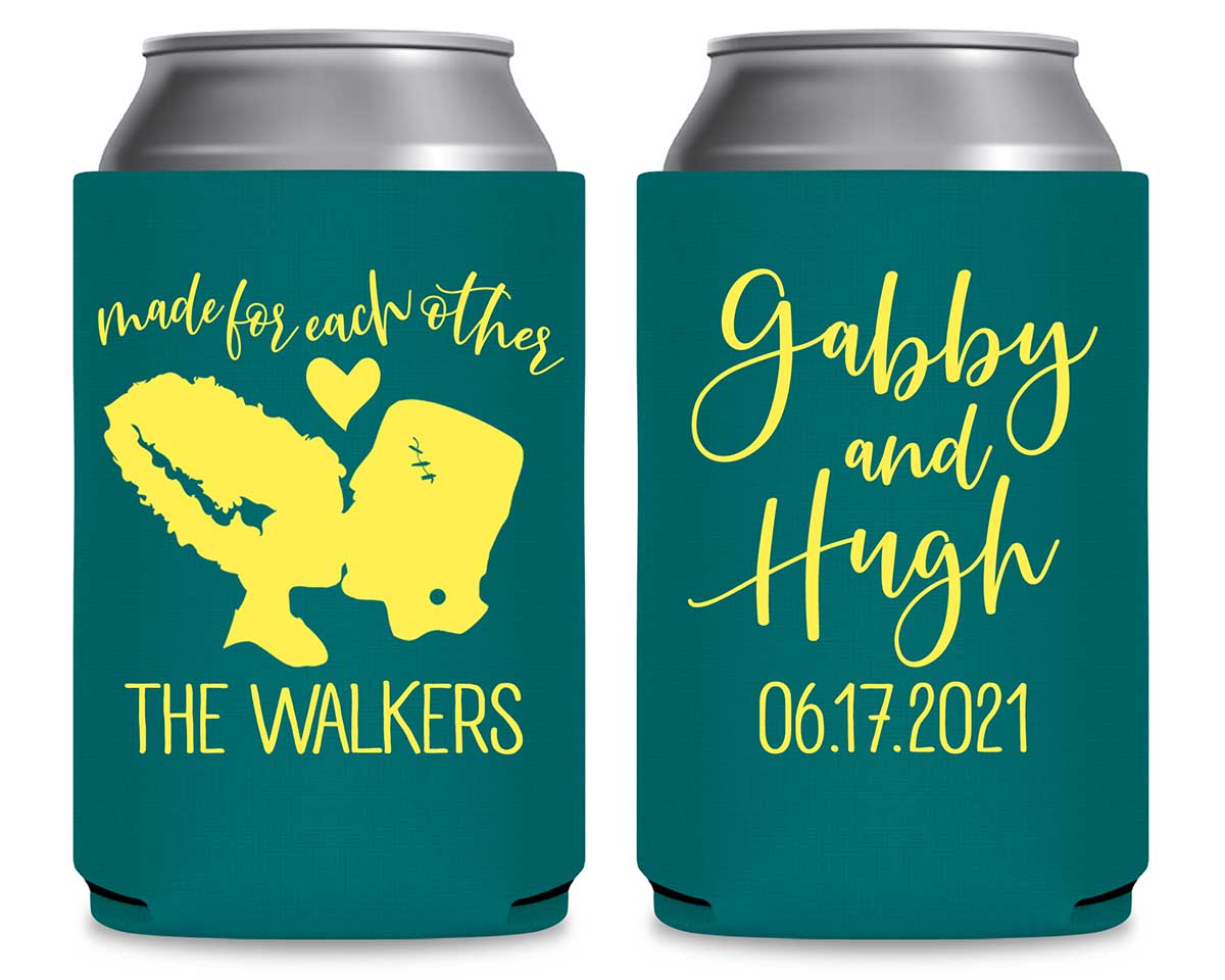 Made For Each Other 1A Frankenstein Foldable Can Koozies Wedding Gifts for Guests