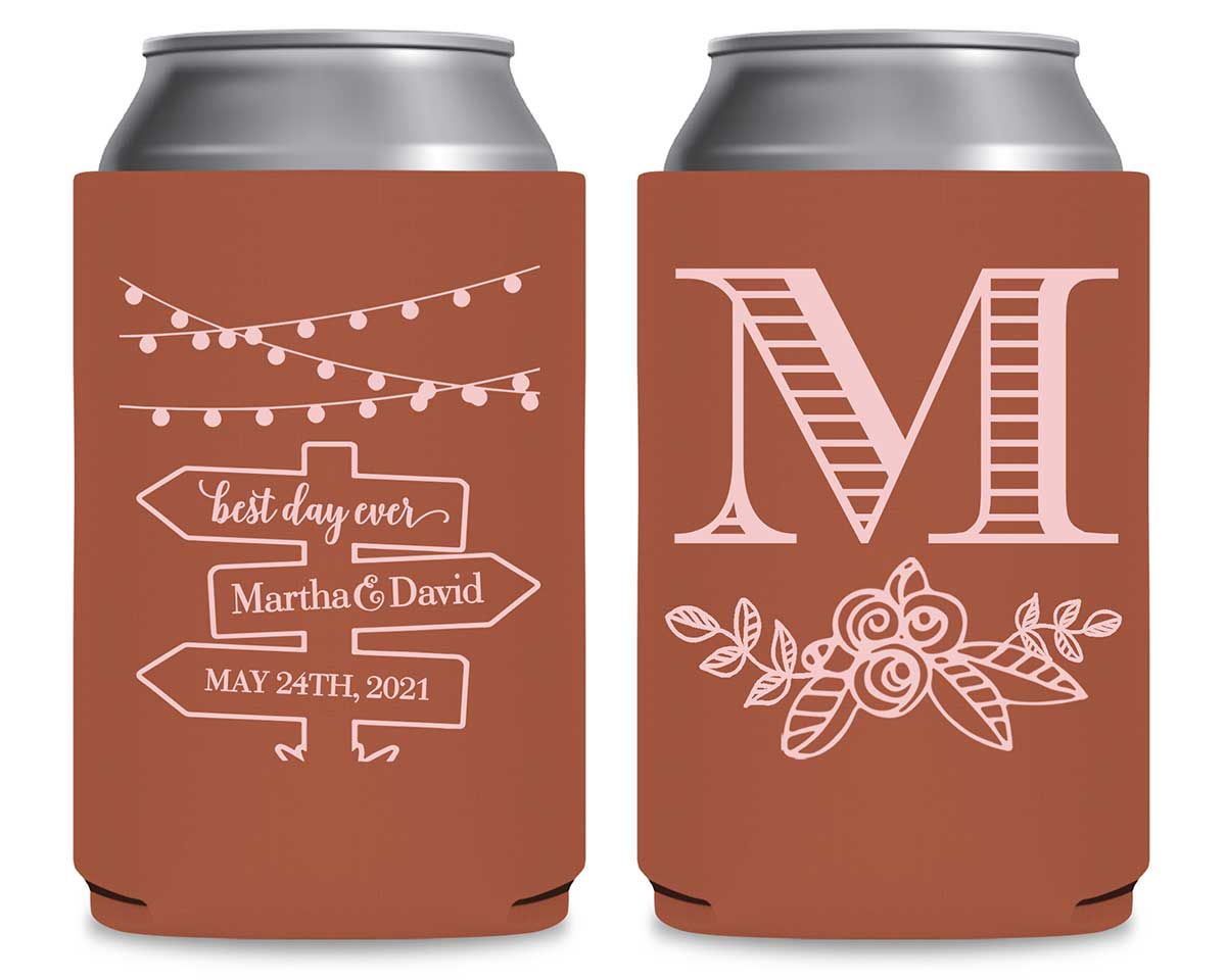 Mason Jar Lights 2A Post Sign Foldable Can Koozies Wedding Gifts for Guests