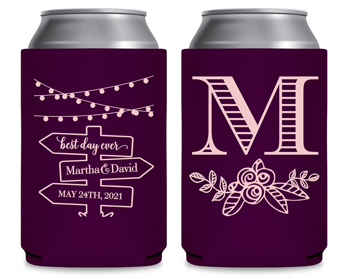 Mason Jar Lights 2A Post Sign Foldable Can Koozies Wedding Gifts for Guests