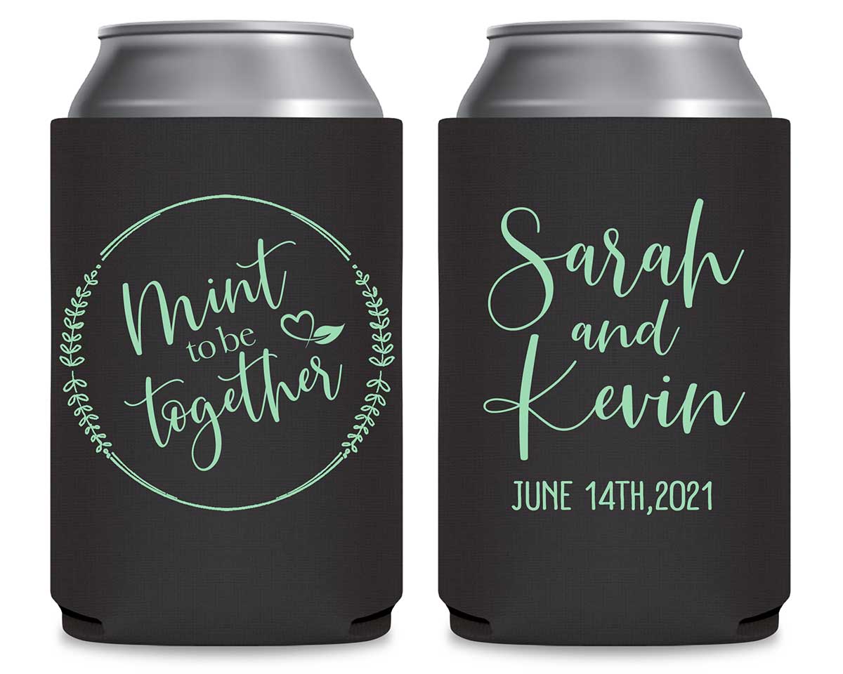 Mint To Be Together 1A Foldable Can Koozies Wedding Gifts for Guests