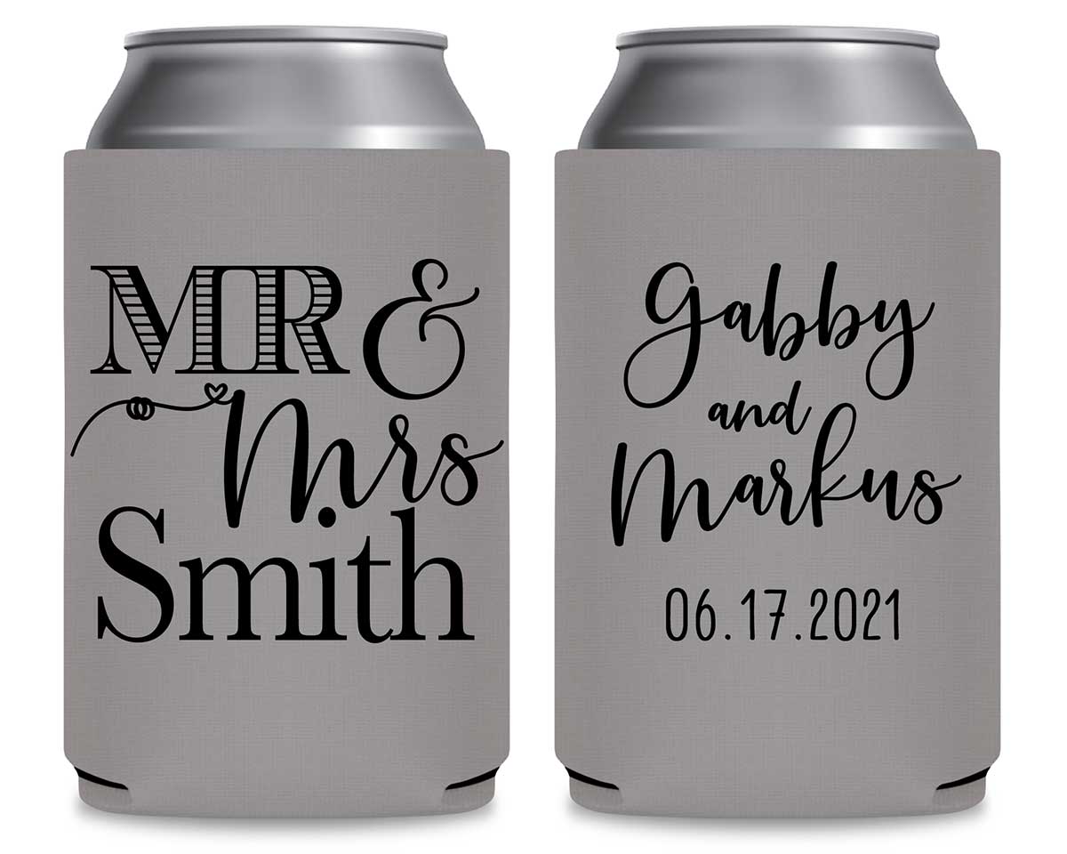 Mr & Mrs 1A Foldable Can Koozies Wedding Gifts for Guests