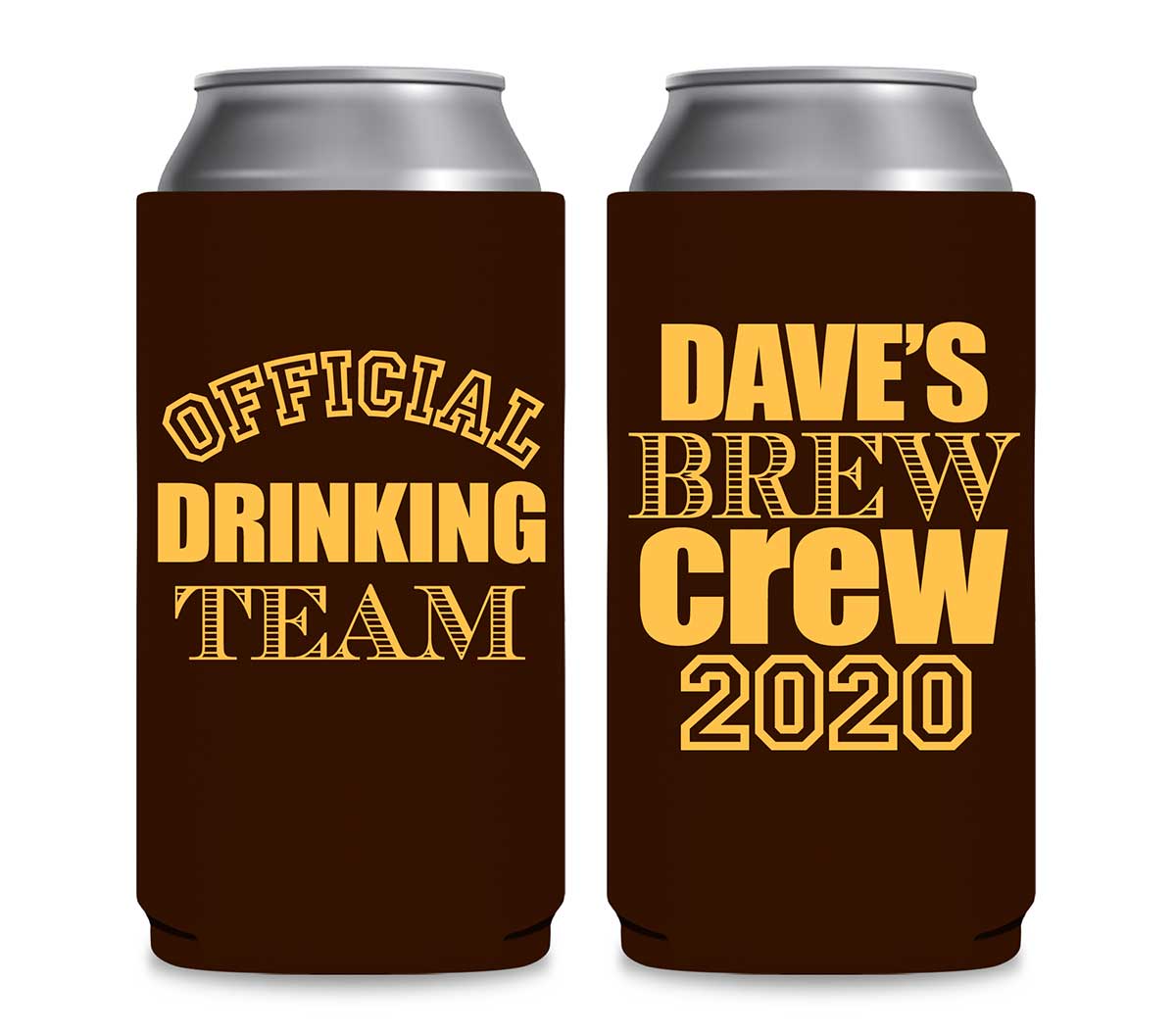 Official Drinking Team 1A Bachelor Brew Crew Foldable 12 oz Slim Can Koozies Wedding Gifts for Guests