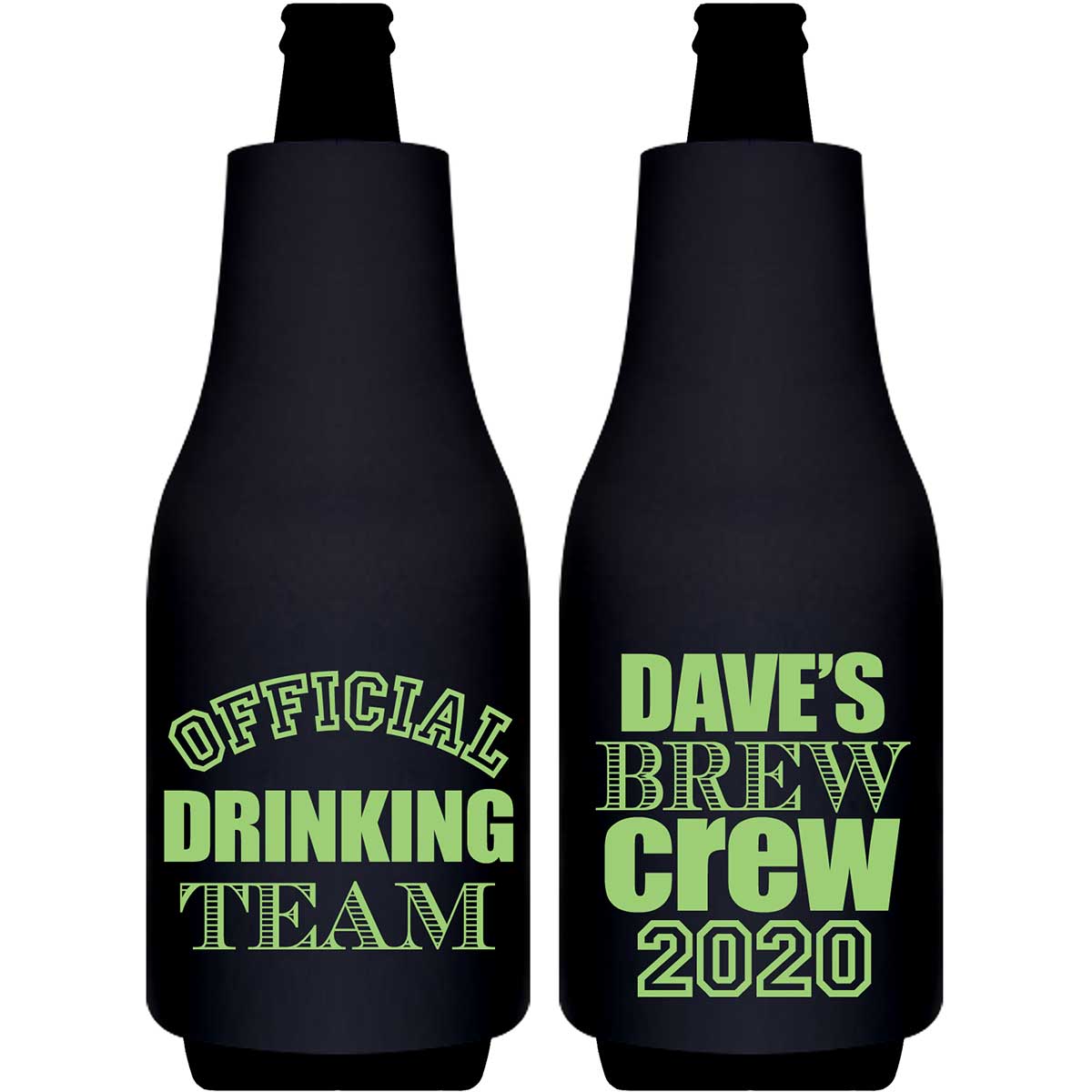 Official Drinking Team 1A Bachelor Brew Crew Foldable Bottle Sleeve Koozies Wedding Gifts for Guests
