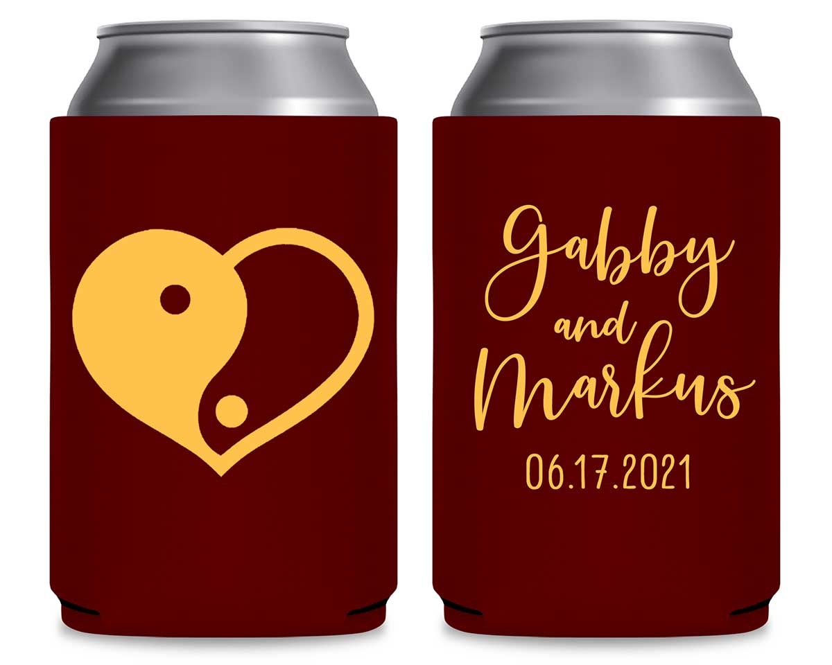 Perfect Half 1A Yin Yang Foldable Can Koozies Wedding Gifts for Guests