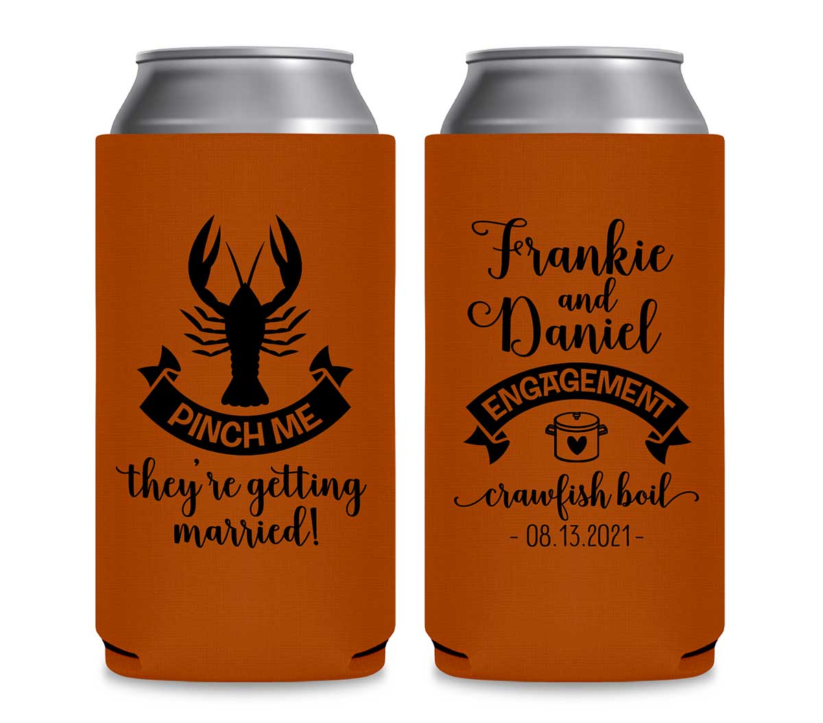 Pinch Me They're Getting Married 1A Foldable 12 oz Slim Can Koozies Wedding Gifts for Guests