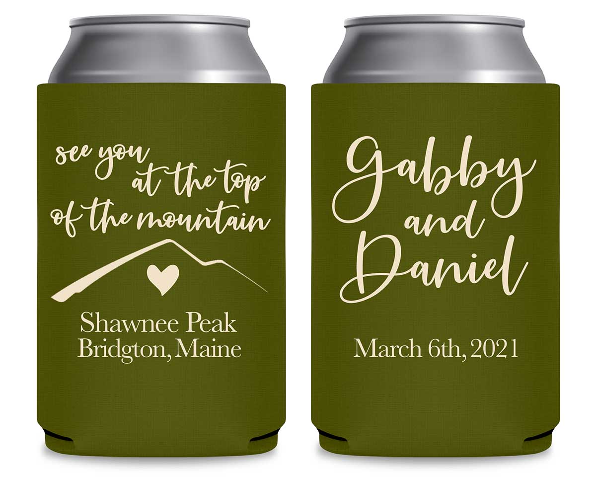 See You At The Top Of The Mountain 1A Foldable Can Koozies Wedding Gifts for Guests