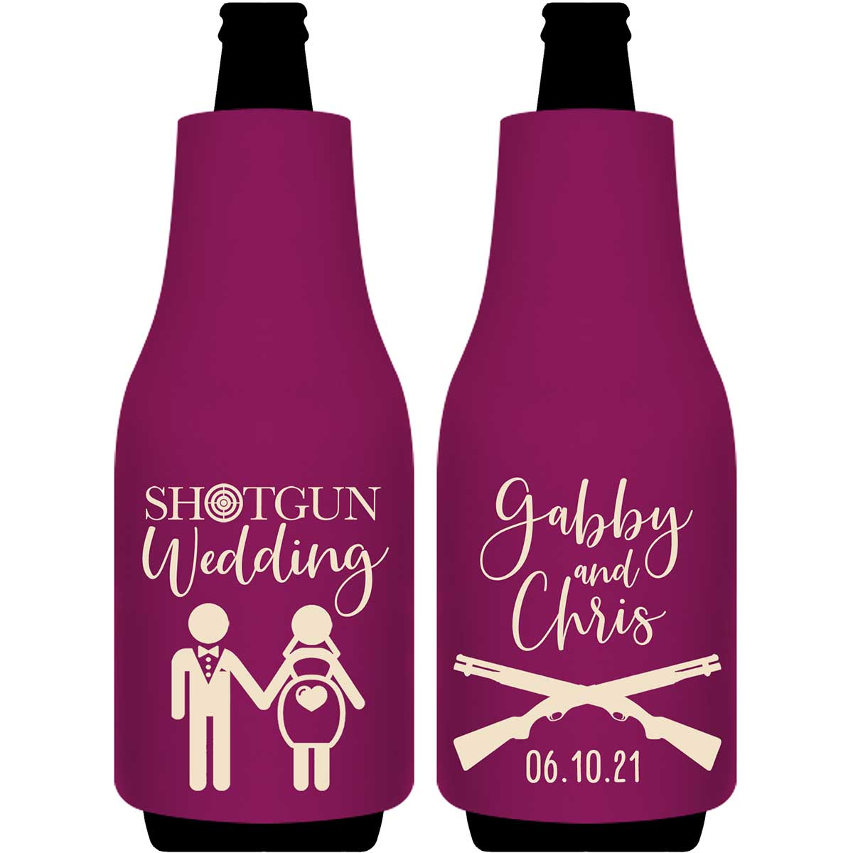 Shotgun Wedding 1A Foldable Bottle Sleeve Koozies Wedding Gifts for Guests