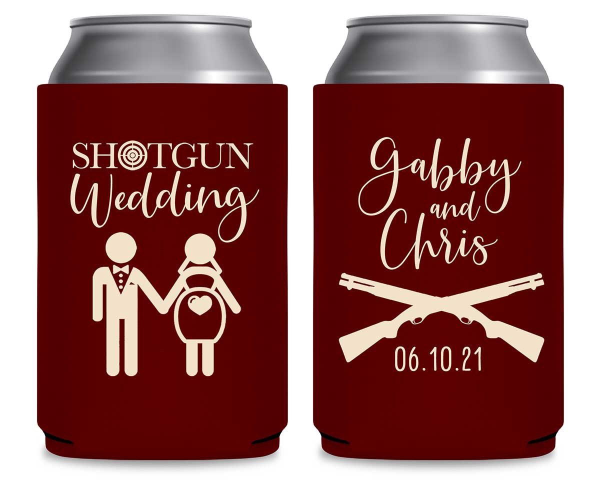 Shotgun Wedding 1A Foldable Can Koozies Wedding Gifts for Guests