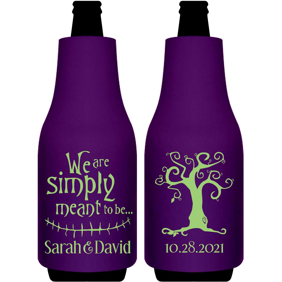 Simply Meant To Be 1A Foldable Bottle Sleeve Koozies Wedding Gifts for Guests