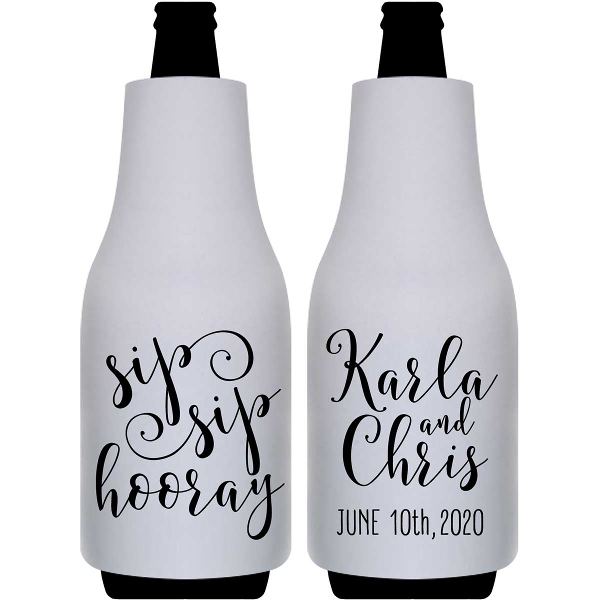 Sip Sip Hooray 1A Foldable Bottle Sleeve Koozies Wedding Gifts for Guests