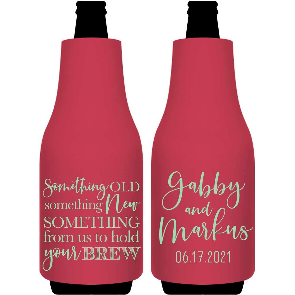 Something Old Something New 1A Foldable Bottle Sleeve Koozies Wedding Gifts for Guests