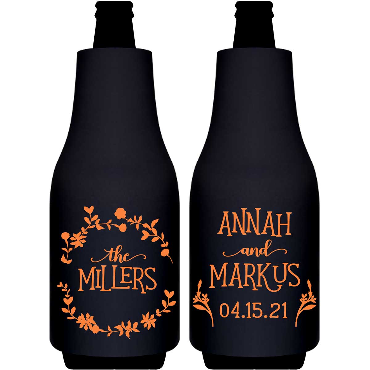 Spring Love 1A Floral Foldable Bottle Sleeve Koozies Wedding Gifts for Guests