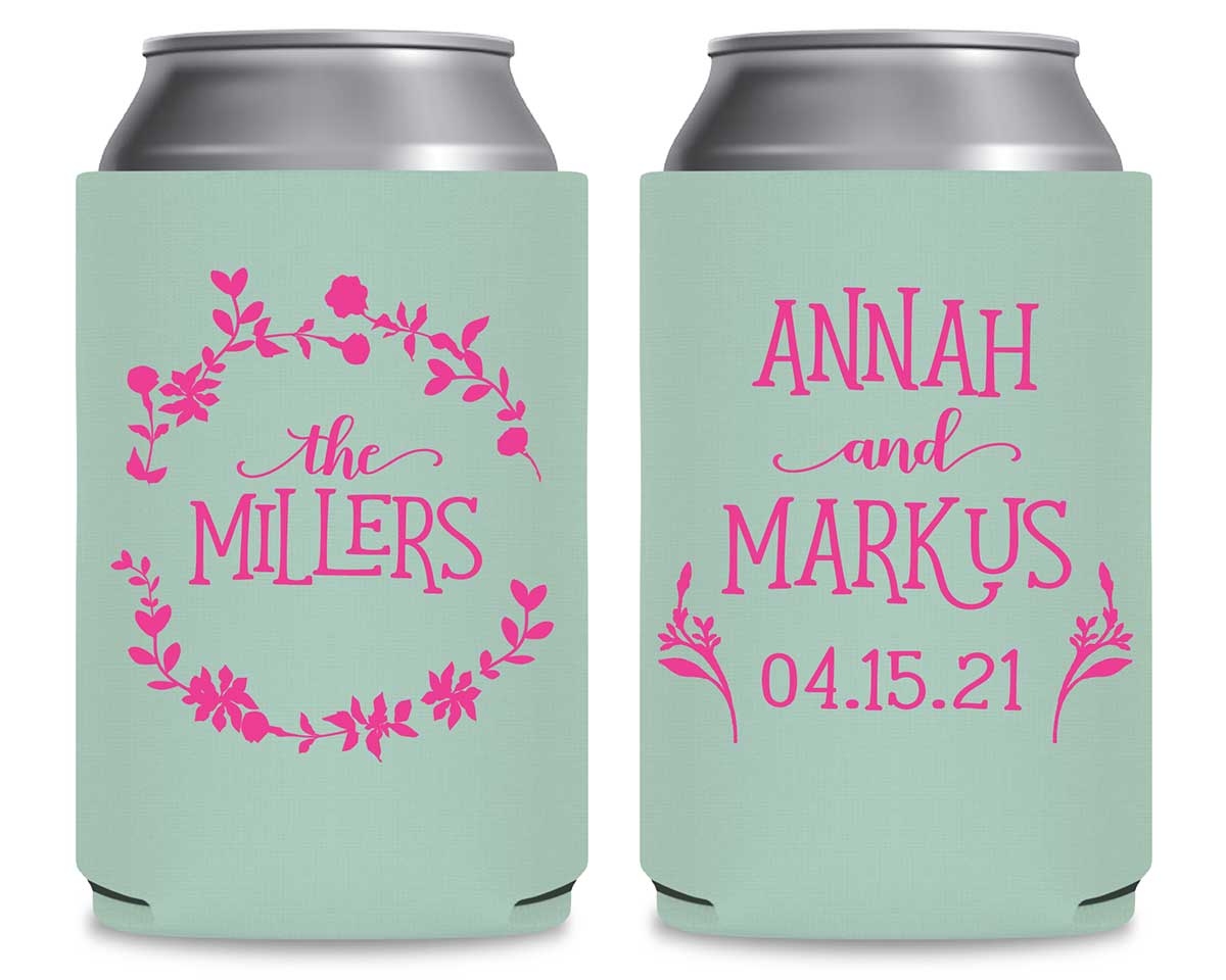Spring Love 1A Floral Foldable Can Koozies Wedding Gifts for Guests