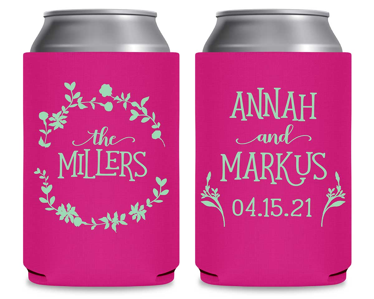 Spring Love 1A Floral Foldable Can Koozies Wedding Gifts for Guests