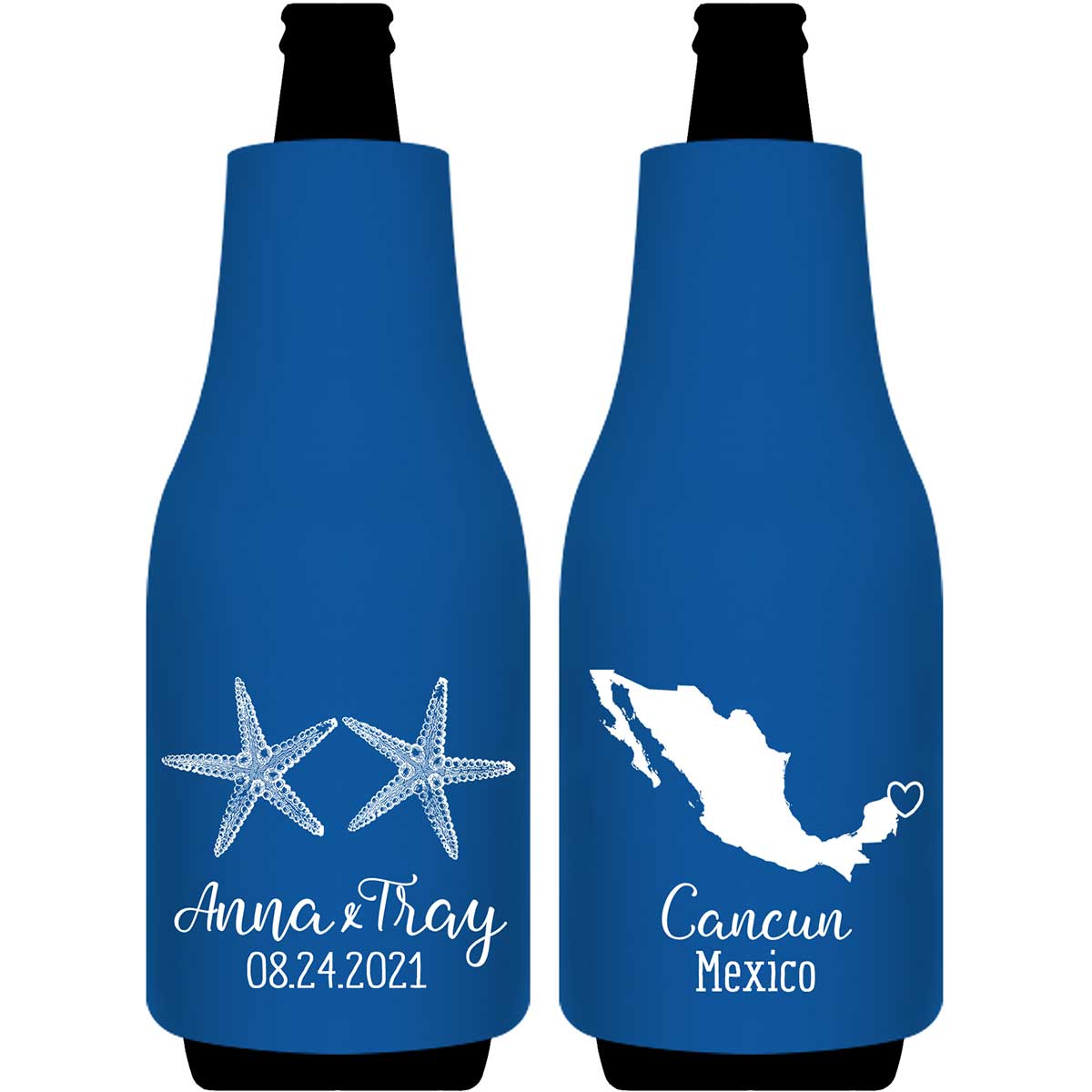 Starfish 1A Any Map Foldable Bottle Sleeve Koozies Wedding Gifts for Guests