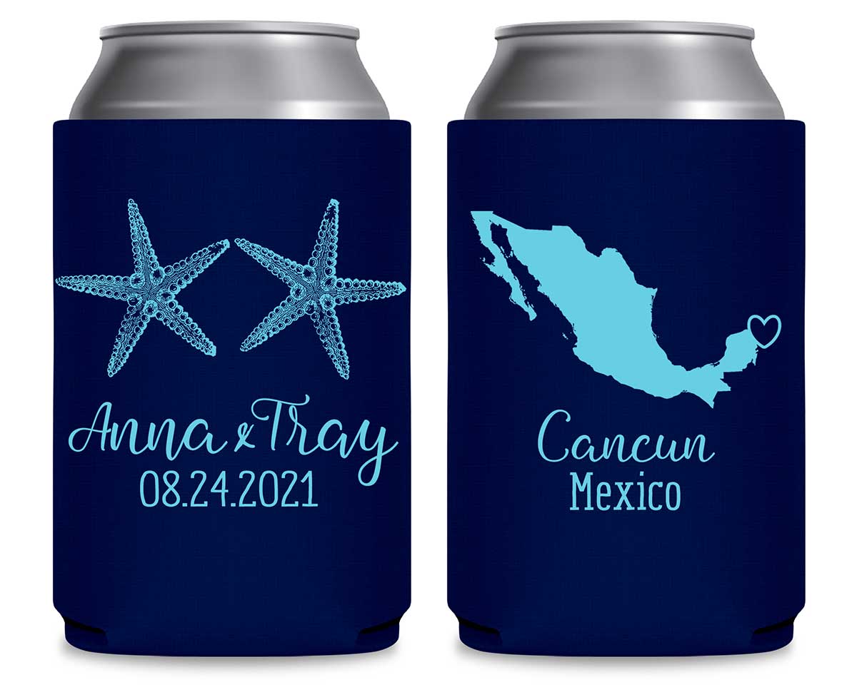 Starfish 1A Any Map Foldable Can Koozies Wedding Gifts for Guests