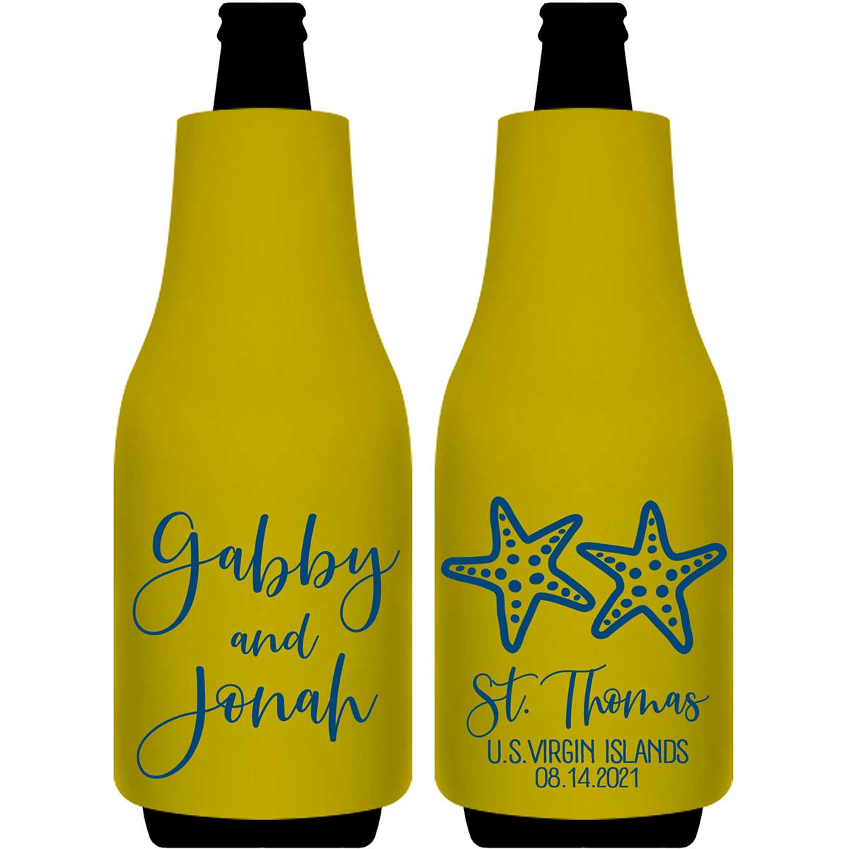 Starfish 3A Foldable Bottle Sleeve Koozies Wedding Gifts for Guests