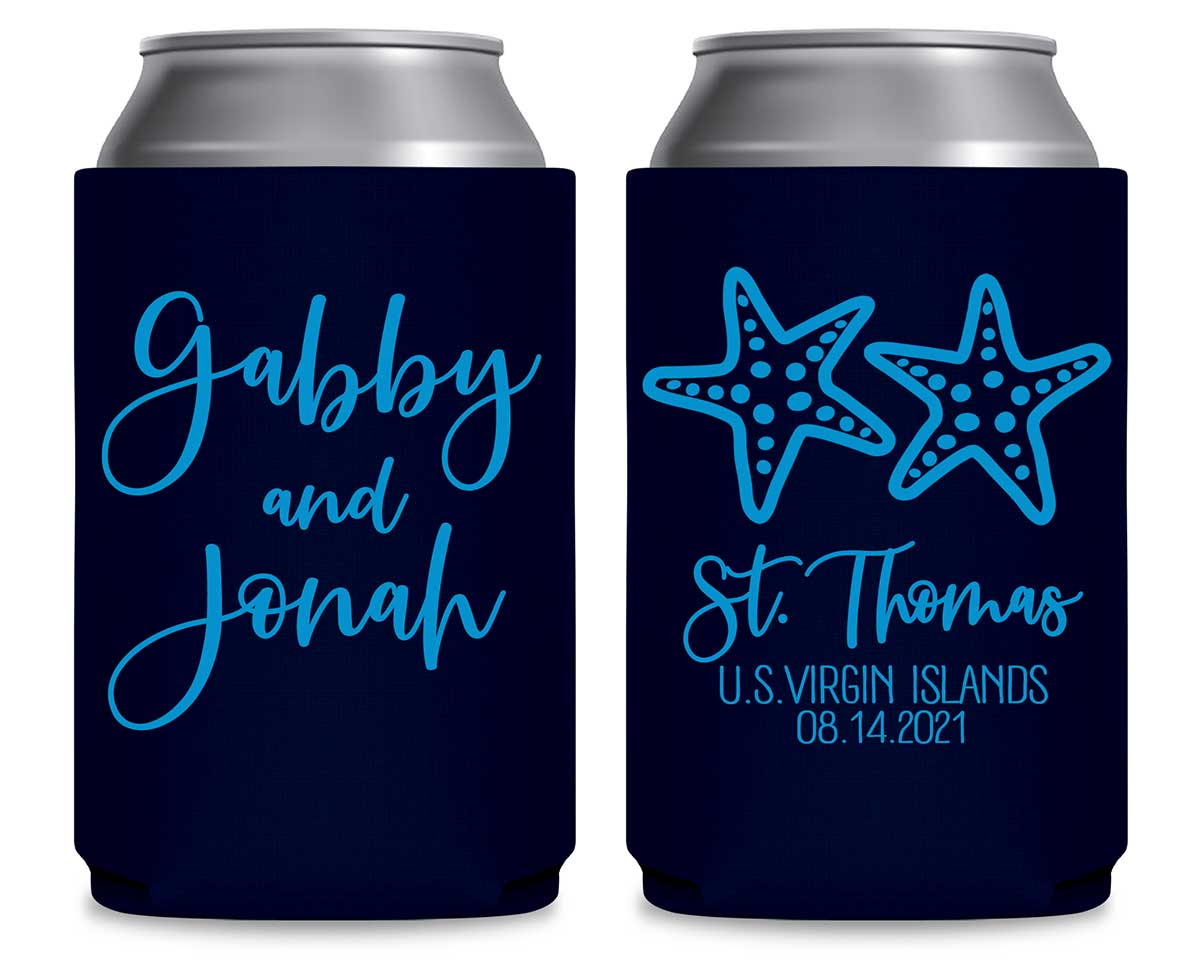 Starfish 3A Foldable Can Koozies Wedding Gifts for Guests