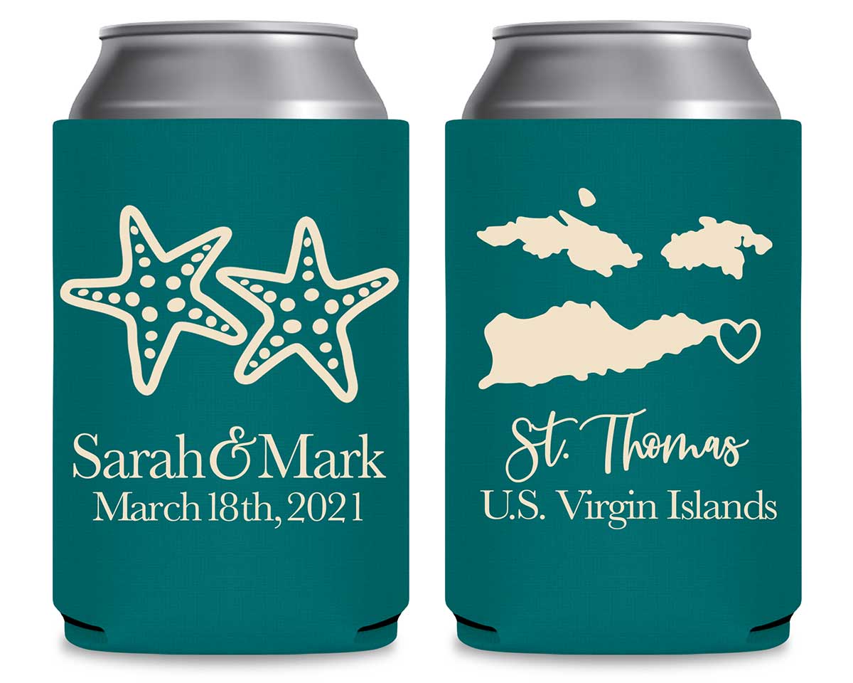 Starfish 3B Any Map Foldable Can Koozies Wedding Gifts for Guests