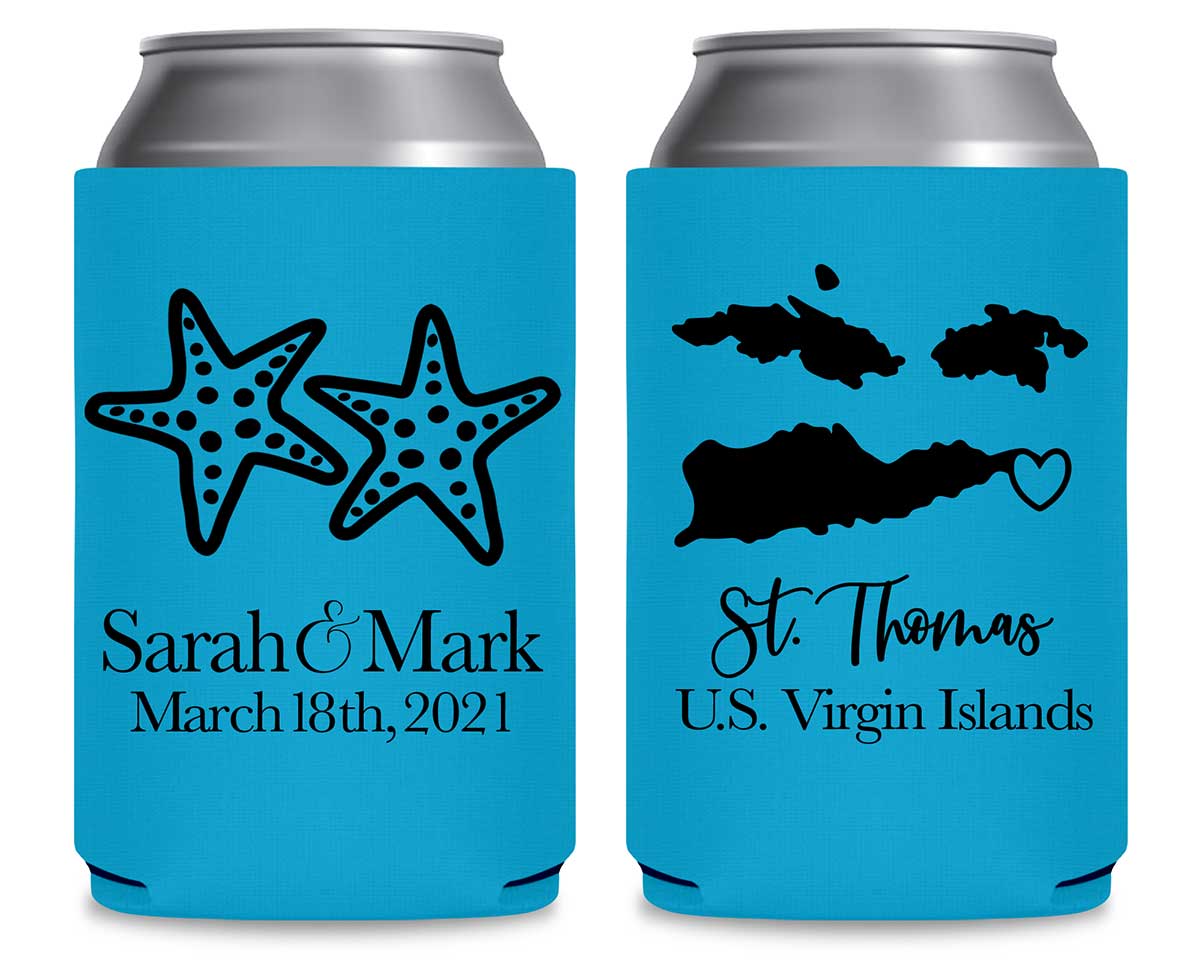 Starfish 3B Any Map Foldable Can Koozies Wedding Gifts for Guests