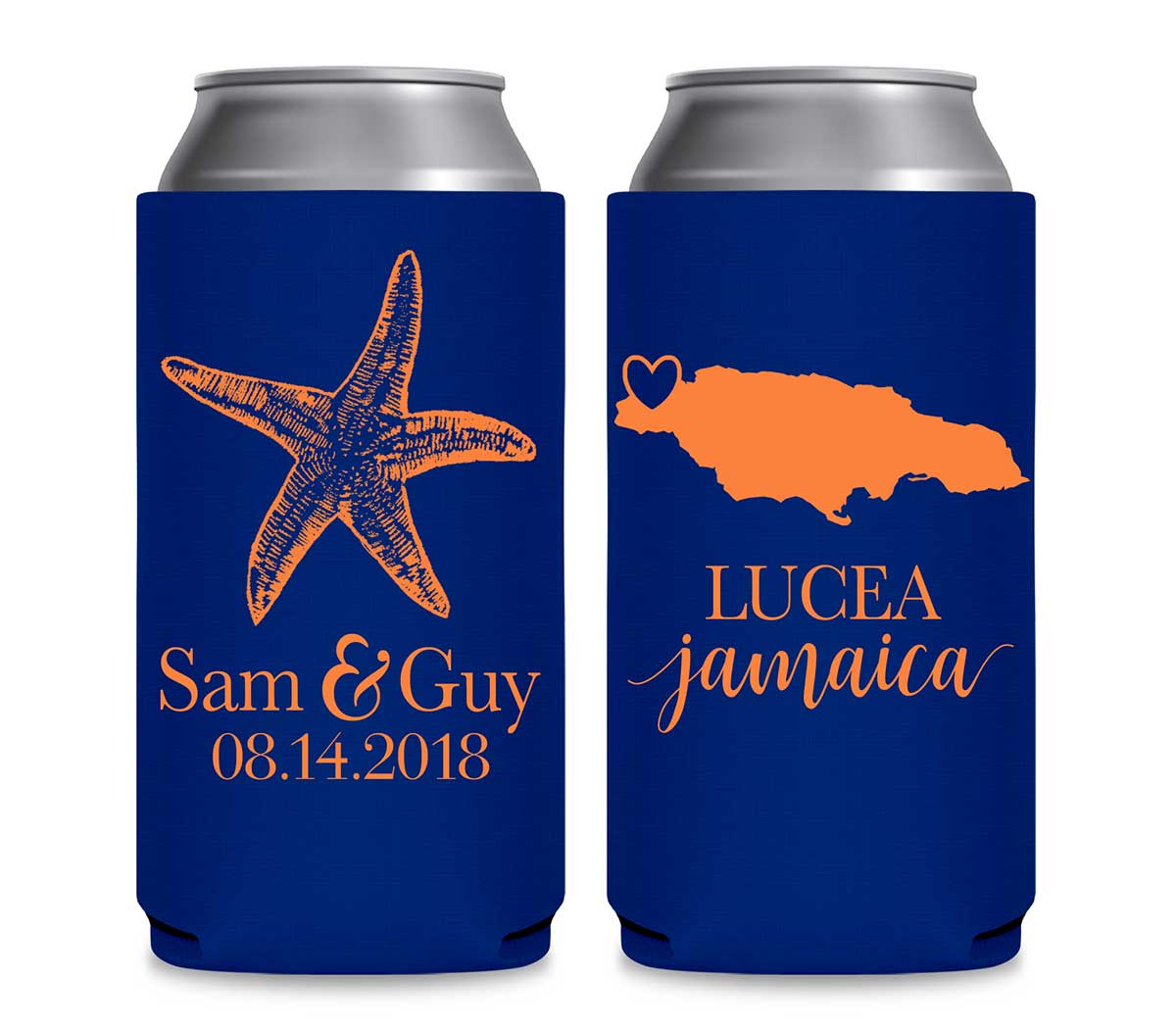 Starfish 4A Any Map Foldable 12 oz Slim Can Koozies Wedding Gifts for Guests