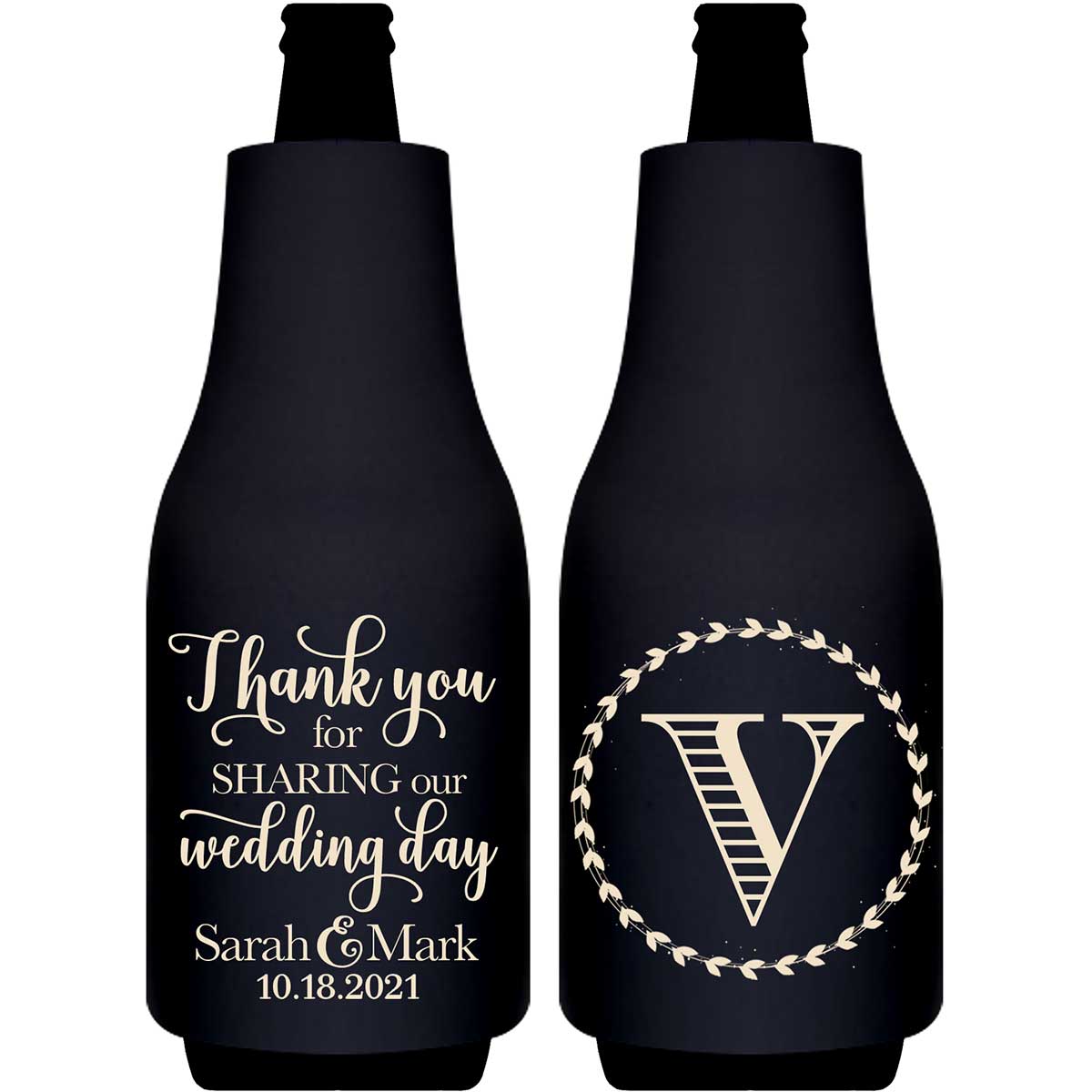 Thank You For Sharing Our Wedding Day 1B Foldable Bottle Sleeve Koozies Wedding Gifts for Guests