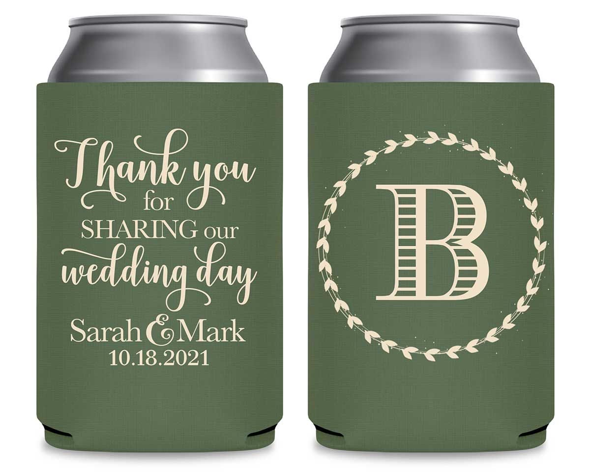 Thank You For Sharing Our Wedding Day 1B Foldable Can Koozies Wedding Gifts for Guests