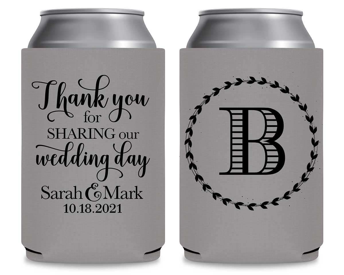Thank You For Sharing Our Wedding Day 1B Foldable Can Koozies Wedding Gifts for Guests