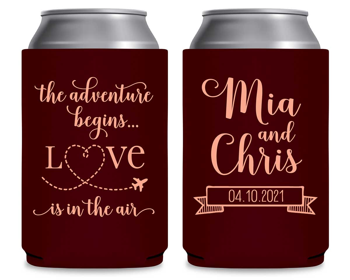 The Adventure Begins 1A Love Is In The Air Foldable Can Koozies Wedding Gifts for Guests