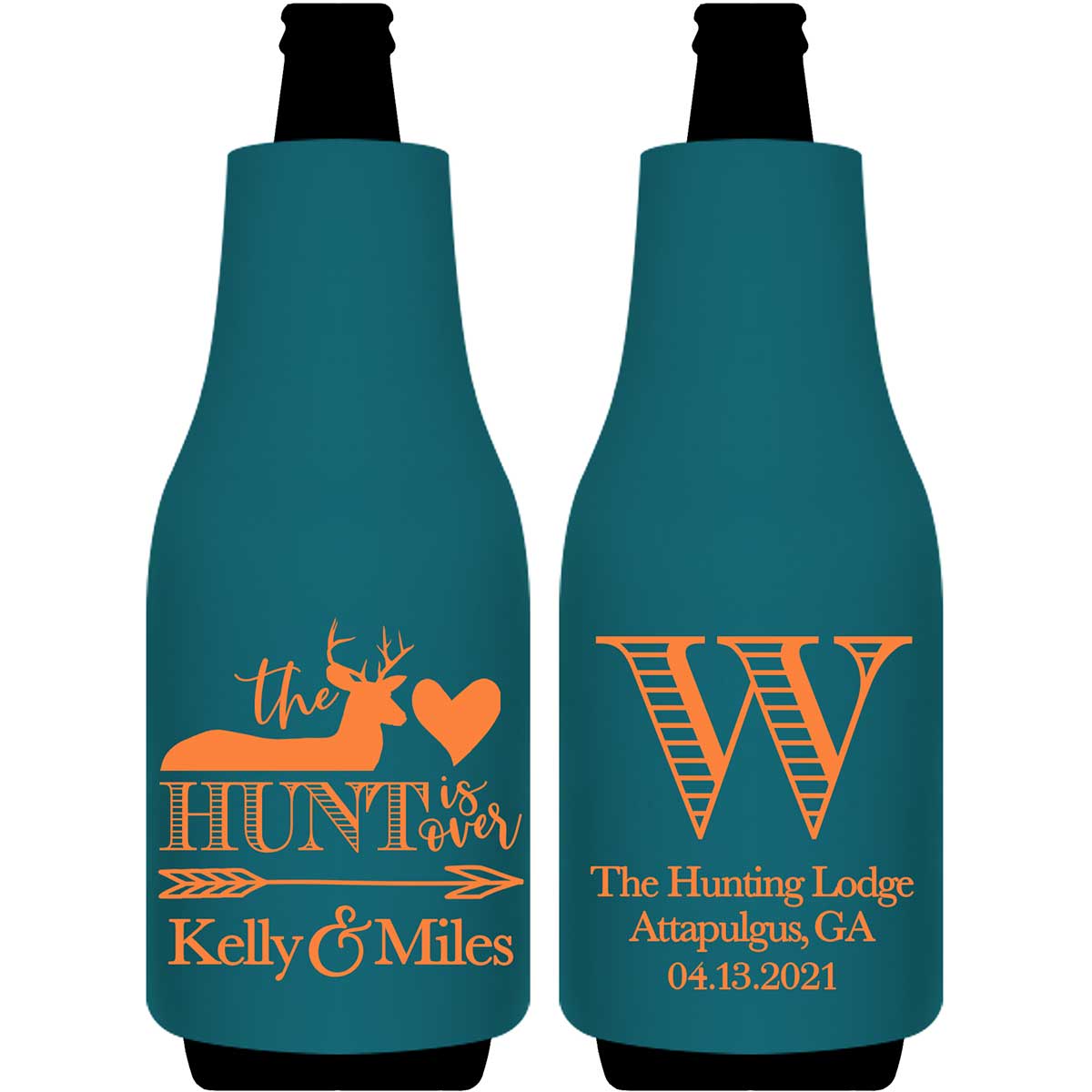 The Hunt Is Over 1A Foldable Bottle Sleeve Koozies Wedding Gifts for Guests